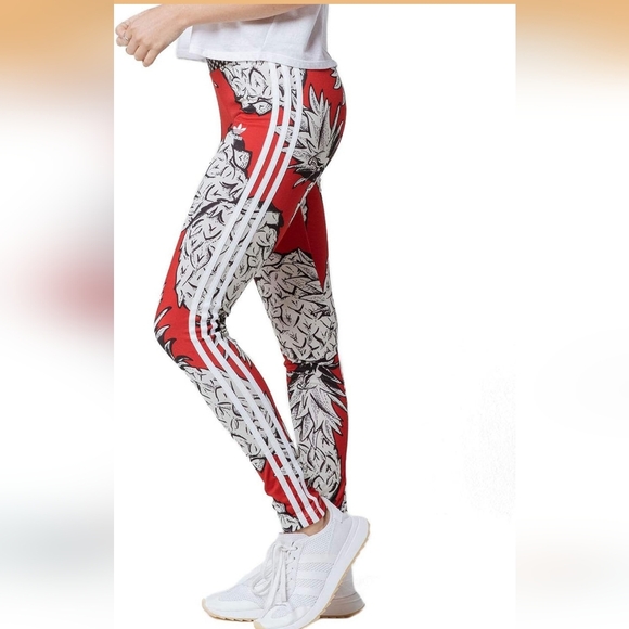 Adidas Originals x Farm Rio Tropical Pineapple Print Leggings ~ Large - Picture 3 of 8